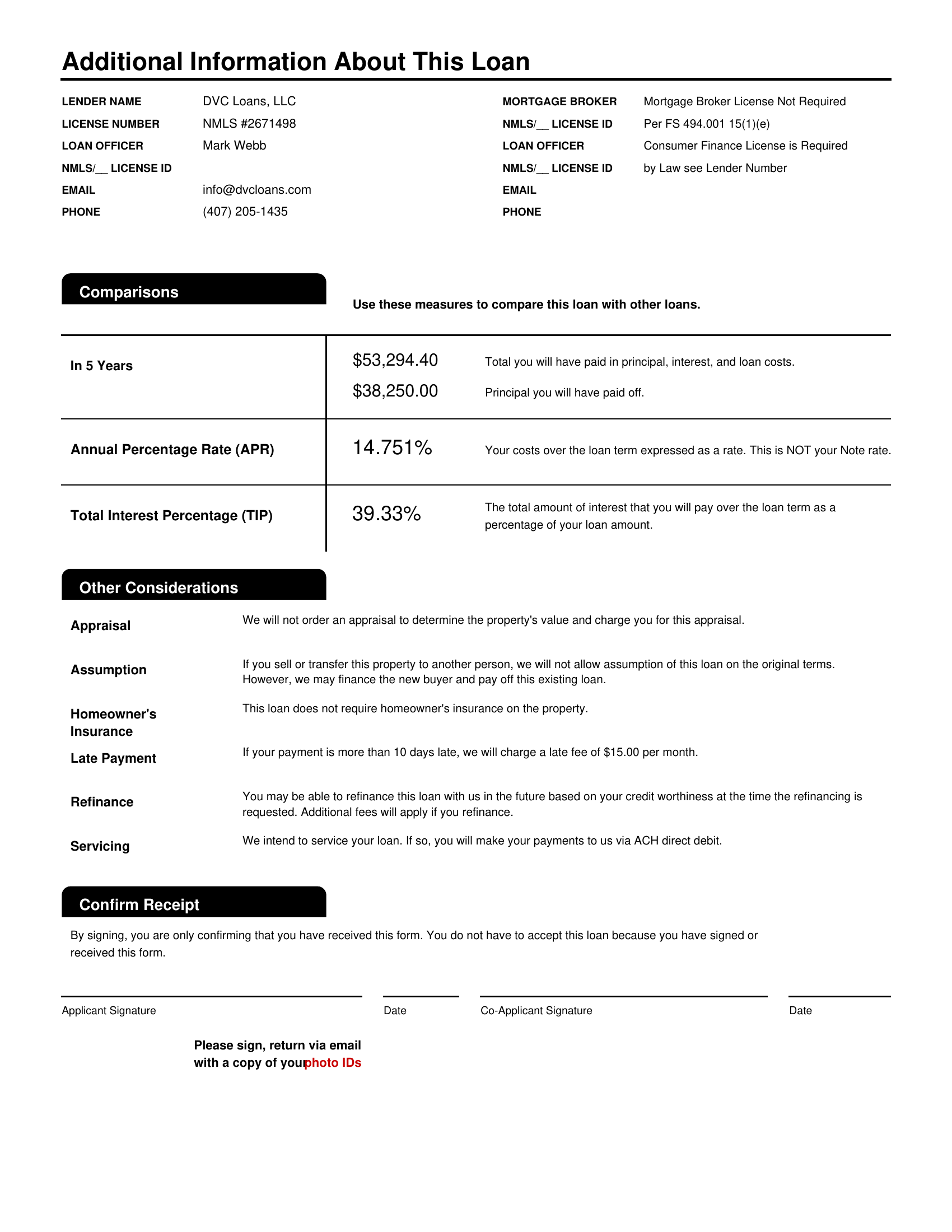 Additional Information Page 3